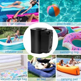 img 3 attached to 🔌 BOMPOW Rechargeable Electric Battery Air Pump for Pool Inflatables and Camping Air Bed, Portable Quick Inflate Deflate Air Mattress Pump with 4 Nozzles