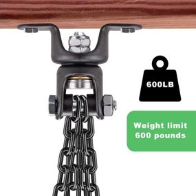 img 1 attached to 🥊 BeneLabel Heavy Duty Boxing Punching Bag Chain: 800 LB Capacity, 360° Rotation Wood Beam Holder with 4 Chains and 4 Carabiners, 2 Wood Screws - Ideal for Wooden Sets