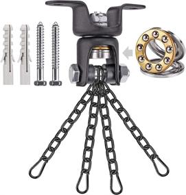 img 4 attached to 🥊 BeneLabel Heavy Duty Boxing Punching Bag Chain: 800 LB Capacity, 360° Rotation Wood Beam Holder with 4 Chains and 4 Carabiners, 2 Wood Screws - Ideal for Wooden Sets