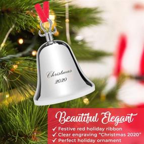 img 1 attached to Klikel Christmas Ornament 2020 - Elegant Engraved Bell for Christmas Tree Decor - 7th Annual Edition with Red Ribbon & Gift Box