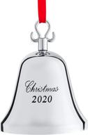 klikel christmas ornament 2020 - elegant engraved bell for christmas tree decor - 7th annual edition with red ribbon & gift box логотип