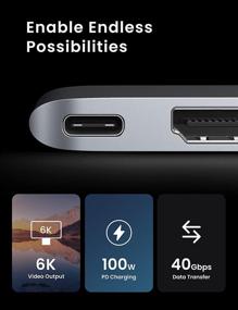 img 1 attached to 🔌 UGREEN USB C Hub Adapter for MacBook Pro MacBook Air M1 2020 2019 2018 | 4K HDMI, Thunderbolt 3, 100W Power Delivery, SD TF Card Reader, 2 USB 3.0 | Silver