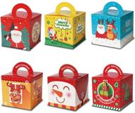 festive christmas candy boxes: diy paper xmas treats gift cake boxes for decorative christmas cookies (30pcs) logo