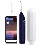 🦷 oclean cordless air flosser w1 - professional dental oral irrigator, portable & rechargeable water flosser with 9 flossing modes, for travel & braces care - dark purple logo