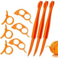 🍊 9 pack plastic orange peeler tools - easy citrus peel cutter, fruit vegetable slicer, lemon peeler opener, remover - kitchen gadgets, knife cooking tool, accessories logo