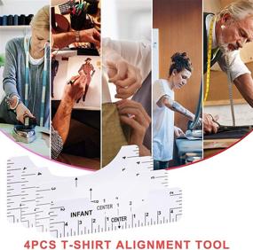 img 3 attached to 👕 Ultimate T-Shirt Alignment Tool Set: 4Pcs Tshirt Ruler Guide for Perfect Vinyl Alignment and Heat Press Application