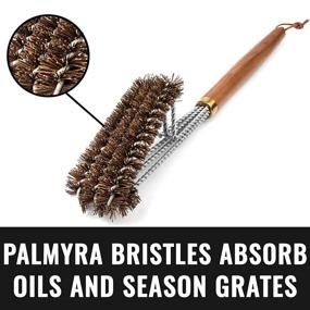 img 2 attached to 🔥 Grillaholics Pro Grill Brush Palmyra - Bristle-Free Alternative with Natural Palmyra Bristle for Deep Cleaning and Seasoning Grates