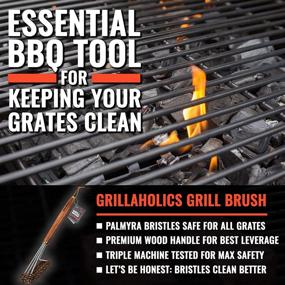 img 3 attached to 🔥 Grillaholics Pro Grill Brush Palmyra - Bristle-Free Alternative with Natural Palmyra Bristle for Deep Cleaning and Seasoning Grates