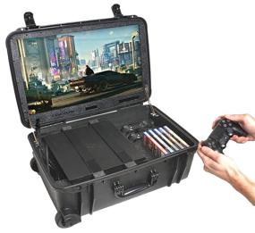 img 4 attached to 🎮 Gen 2 Case Club Waterproof PlayStation 4 & PS4 Slim/Pro Portable Gaming Station with Integrated 24" 1080p Monitor, Controller Storage, Game Storage, and Inclusive Speakers - PS4 & Accessories Not Included