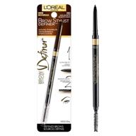 💆 карандаш для бровей l'oreal paris makeup brow stylist definer waterproof - ультратонкий механический и выдвижной | рисует мелкие волоски бровей, заполняет редкие области и пробелы | темный оттенок дарк брунет | 0,003 унции логотип