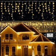 🎄 outdoor led christmas decorations: 400 warm-white led string lights, 32ft, 8 modes, extendable clear wire lights with 75 drop – ideal for garden decoration, festivals, and holidays logo