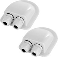 🌞 restmo 2-pack ip68 waterproof solar cable entry gland – dual cable entry housing, weather resistant for rv, caravan, marine, boat, cabin – white logo