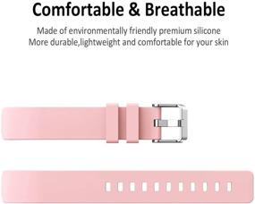 img 1 attached to 🎀 Регулируемые мягкие силиконовые браслеты Kartice для Fitbit Inspire - розовые