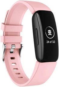 img 4 attached to 🎀 Kartice Adjustable Soft Silicone Bands for Fitbit Inspire - Pink