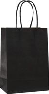 🎁 adido eva 12 pcs small gift bags – black kraft paper bags with handles for party favors, ideal size (8.2 x 6 x 3.1 in) logo