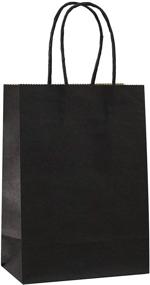 img 4 attached to 🎁 ADIDO EVA 12 PCS Small Gift Bags – Black Kraft Paper Bags with Handles for Party Favors, Ideal Size (8.2 x 6 x 3.1 In)