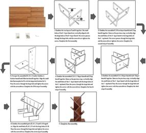 img 2 attached to Wooden Desktop Tree Bookshelf, 5-Tier Multifunctional Small Bookshelf for 🌳 Bedroom and Office, Space-Saving Magazine Rack for Books, CDs, and Folders