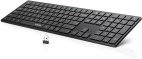 img 4 attached to 🖥️Беспроводная клавиатура Ultra Slim с цифровой клавишей - WisFox 2.4G Полноразмерная эргономичная компьютерная клавиатура для ноутбука, настольного компьютера, ПК, Windows 10/8/7/XP/Vista, Mac - темный черный