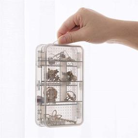 img 3 attached to 📦 Versatile Clear Double Layer Jewelry Box Organizer for Small Items - 10 Grid Storage Container for Earrings, Necklaces, Rings, Beads, and More