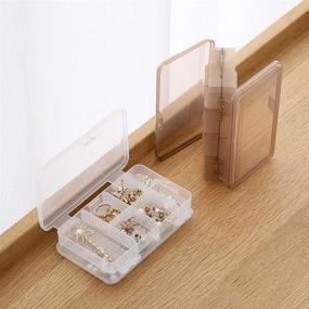 img 1 attached to 📦 Versatile Clear Double Layer Jewelry Box Organizer for Small Items - 10 Grid Storage Container for Earrings, Necklaces, Rings, Beads, and More