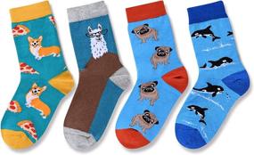 img 2 attached to 🦁 Fun Animal Sports Space-themed Gift Box for Boys, Ages 4-10: HAPPYPOP Socks