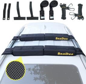 img 4 attached to 🚗 Universal Car Soft Roof Rack Pads - Convenient Kayak/Ski/Surfboard Transport System