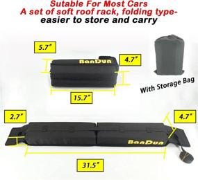 img 3 attached to 🚗 Universal Car Soft Roof Rack Pads - Convenient Kayak/Ski/Surfboard Transport System