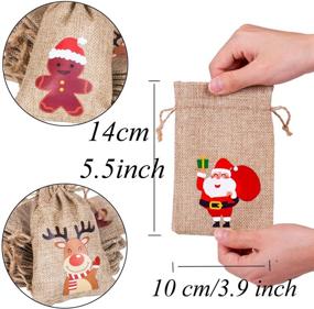 img 2 attached to 36Pcs Christmas Jute Burlap Gift Bags with Drawstring, Small Craft Canvas 🎁 Goodie Bags for Xmas Party Wedding Supplies - DERAYEE 10 * 15 CM