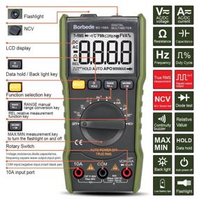 img 4 attached to Borbede 168A Mini Portable Digital Multimeter: Accurate DC AC Voltage Current Capacitance Resistance Testing with NCV & True RMS Diode Tester
