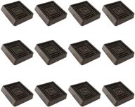 🪑 vocomo 2x2 square rubber furniture caster cups - 12 pack, brown: anti-sliding floor grip included logo