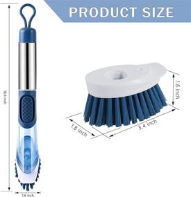 img 3 attached to 🧼 Stainless Steel Dish Brush with Soap Dispenser | Pot Pan Cleaning Scrub Brush for Kitchen Sink | Dish Soap Control Washing Brush Scrubber - SetSail