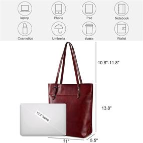 img 1 attached to S-ZONE Vintage Genuine Leather Tote Shoulder Bag Handbag 2.0: Upgraded Large Capacity and Timeless Style