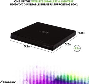 img 2 attached to Pioneer BDR-XD07UHD 4K Blu-Ray Portable Burner & DVD Player - 6X Slim External BDXL, BD, DVD & CD Drive for Windows & Mac with 3.0 USB, CD Player, Write & Read on Laptop or Desktop with Carry Case (Black)