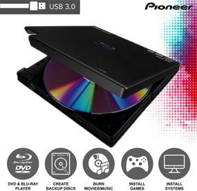 img 3 attached to Pioneer BDR-XD07UHD 4K Blu-Ray Portable Burner & DVD Player - 6X Slim External BDXL, BD, DVD & CD Drive for Windows & Mac with 3.0 USB, CD Player, Write & Read on Laptop or Desktop with Carry Case (Black)