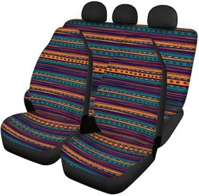 img 1 attached to INSTANTARTS Tribal Aztec Stripe Printed Vintage Cars Interior Seat Cushion