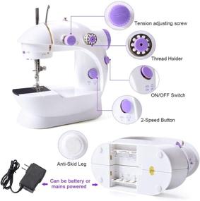 img 1 attached to 🧵 Compact and Portable Suteck Mini Sewing Machine for Beginners with Extension Table and 10 Thread Spools