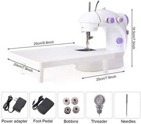 img 2 attached to 🧵 Compact and Portable Suteck Mini Sewing Machine for Beginners with Extension Table and 10 Thread Spools