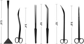 img 3 attached to 🔧 KnR Harmony Aquascaping Tools 7-in-1 Kit - Curved & Waved Scissor Tweezers, Spatula, and Stainless Steel Anti-Rust Tools for Aquascape in Black - Aquarium Plant Scissors Set