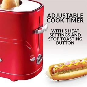 img 2 attached to Nostalgia HDT600RETRORED Pop-Up 2 Hot Dog and Bun Toaster: Perfect for Chicken, Turkey, Veggie Links, Sausages, and Brats! Retro Red Design, Pack of 1