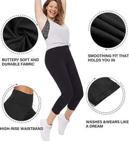 img 1 attached to 💃 TNNZEET Women's Black High Waist Capri Leggings - Buttery Soft Athletic Yoga Leggings for Workouts