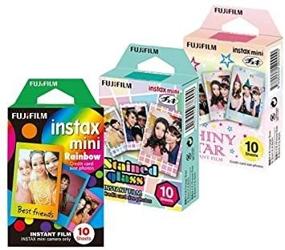 img 1 attached to 🌈 Fujifilm Instax Mini Film Rainbow - Stained Glass - Shiny Star Film - Pack of 30 Sheets (Taketori Store Exclusive with Detailed Instructions)