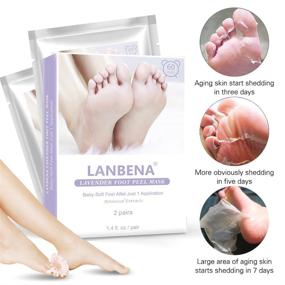 img 3 attached to 👣 Lavender Foot Peel Mask (2 Pairs) - Exfoliating Callus Remover, Peel Off Dead Skin, Repair Rough Heels, & Achieve Smooth Skin - Men and Women