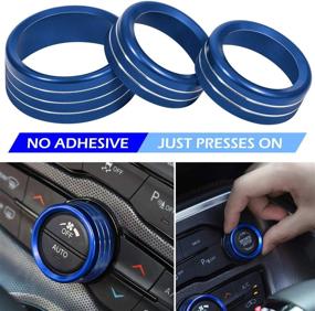 img 3 attached to For Dodge Challenger Charger 2015-2021 Interior Accessories Decoration Steering Wheel Shift Paddle Extended Trim Cover Air Conditioner Switch CD Button Knob Decal Trim Rings (Blue 5PCS)