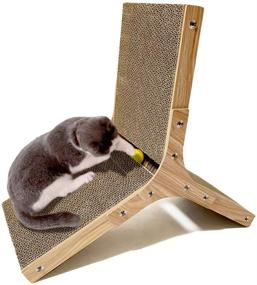 img 4 attached to DDDW Cardboard Cat Scratcher: Premium Three-Sided Scratching Pad with Ball - Triangle Shape, Thickened Board for Endless Kitty Fun