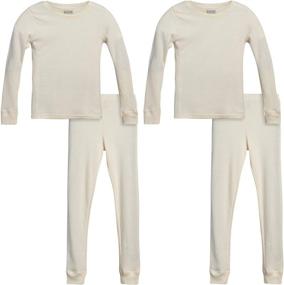 img 4 attached to 🧣 Boys' Waffle Knit Thermal Underwear Set - 4 Piece Top and Long Johns (Sizes 2T-16)