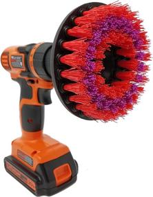 img 4 attached to 🧽 Powerful Beast Brush Stiff 5" Drill Attachment for Fast & Easy Cleaning - Tackle Tough Stains in Bathroom, Kitchen, Grout, Garage!