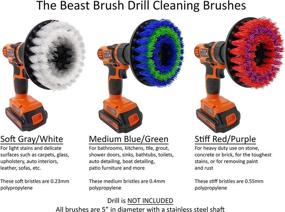 img 1 attached to 🧽 Powerful Beast Brush Stiff 5" Drill Attachment for Fast & Easy Cleaning - Tackle Tough Stains in Bathroom, Kitchen, Grout, Garage!