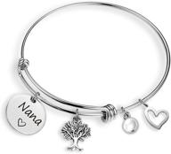👵 eigso nana grandma bracelet - bangle grandmother jewelry gift with nana charm - birthday bracelet for women logo