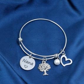 img 2 attached to 👵 Eigso Nana Grandma Bracelet - Bangle Grandmother Jewelry Gift with Nana Charm - Birthday Bracelet for Women