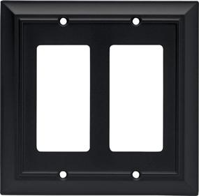 img 4 attached to 🖤 Enhanced Architectural Double Decorator Wall Plate, Sleek Flat Black Finish, Packaging May Differ